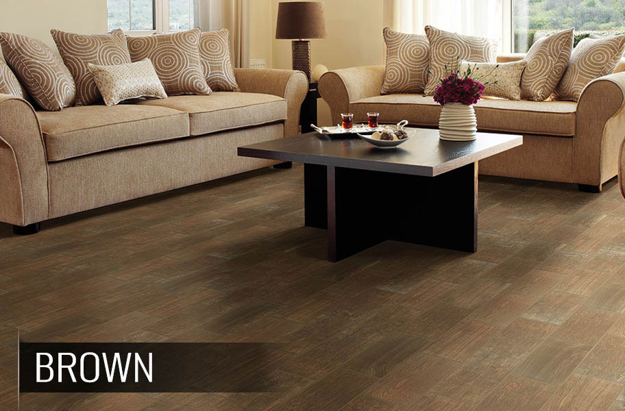 Get the look of wood with the durability of tile with Wood Look Tile Flooring