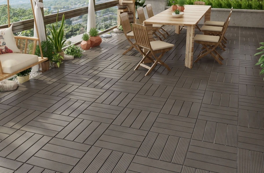 Plastic Floor Tiles Outdoor : Revtime Easy Diy Wood Plastic Deck Tiles ...